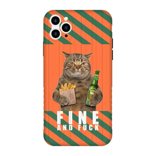 Compatible with Apple , Fat House Cat Drinking Beer 11 Mobile Phone Case