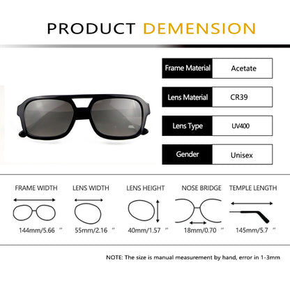 LuxeCraft Pilot Square Sunglasses