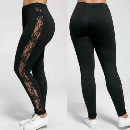 Floral Lace Cutout Leggings