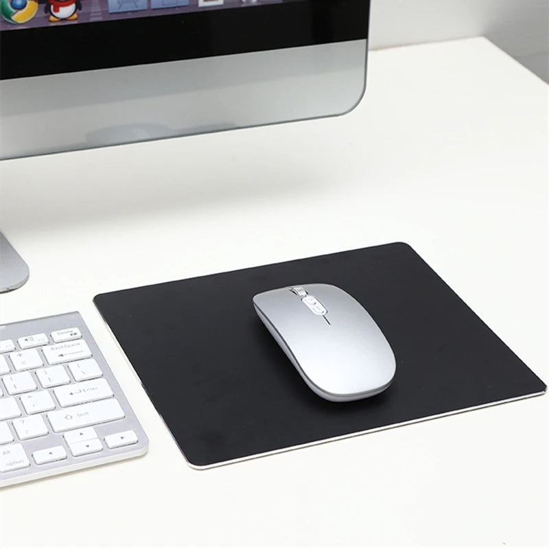 Aluminum Metal Mouse Pad Mat Hard Smooth Matte Thin Non-Slip Waterproof Fast and Accurate Control Mousepad for Office Home