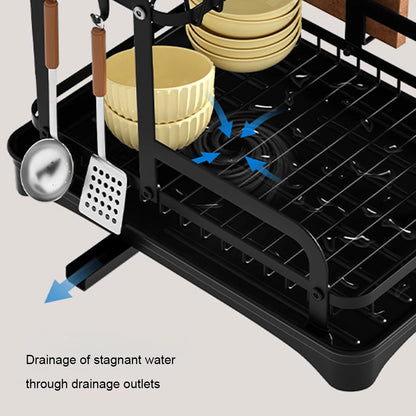 AquaFlow 2-Tier Dish Rack