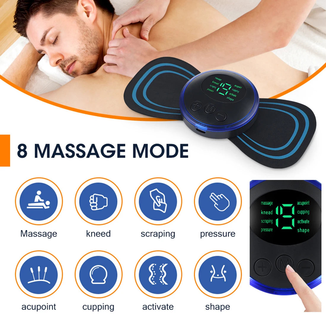 Electric neck massager on cervical vertebra