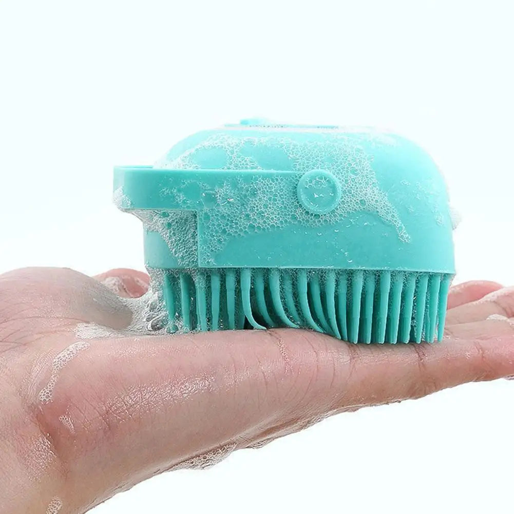 Silicone brush for bathing dogs and cats.