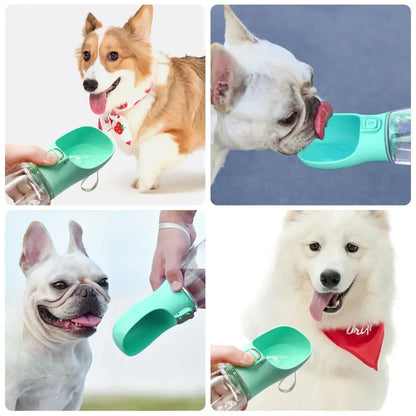 Portable water bottle for dos and cats, leak proof bowl outdoor