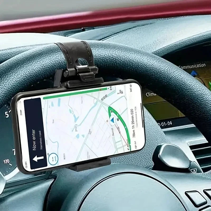 Universal Car Steering Wheel Phone Holder - DriveEase