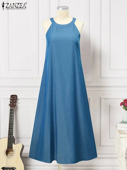 ZANZEA Denim Maxi Dress