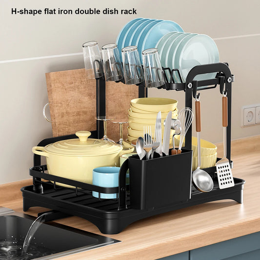 AquaFlow 2-Tier Dish Rack