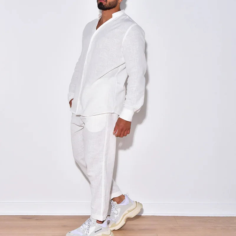 Linen Men's Leisure Suit: Spring/Autumn Fashion