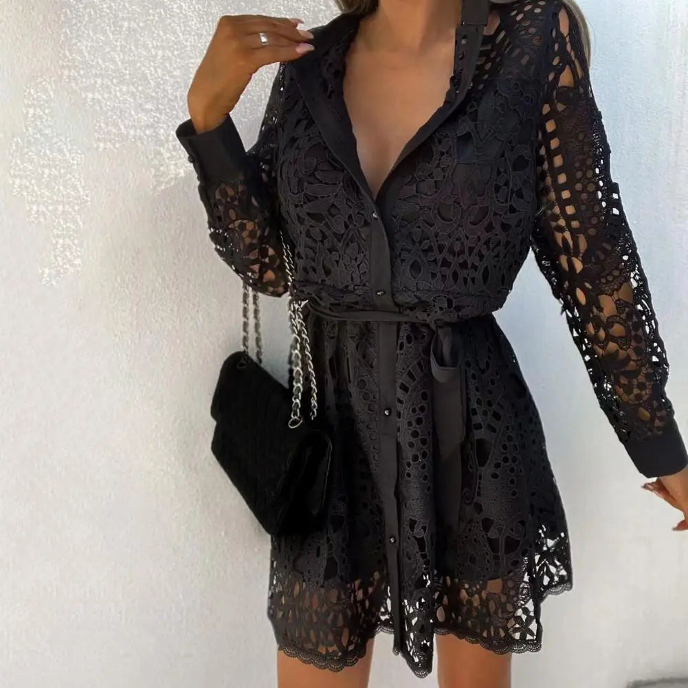 LaceChic Shirt Dress