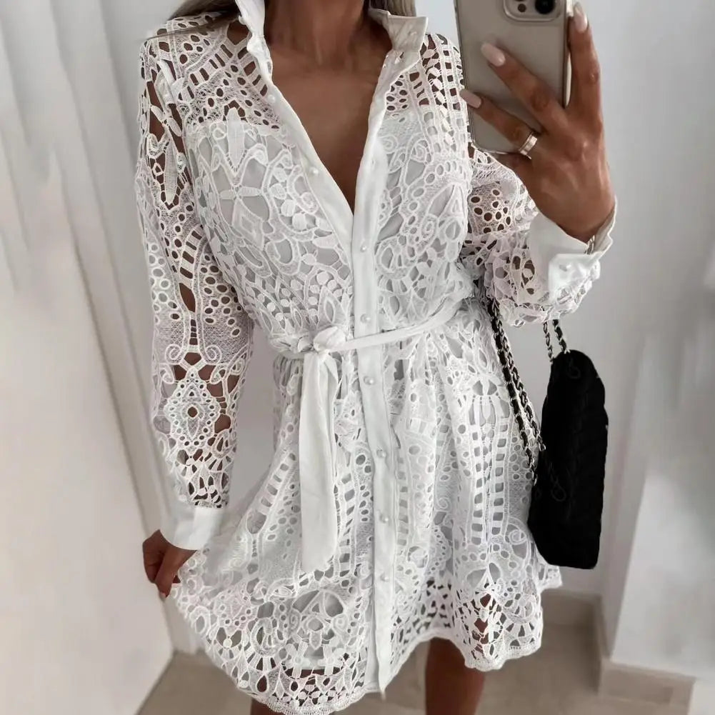 LaceChic Shirt Dress