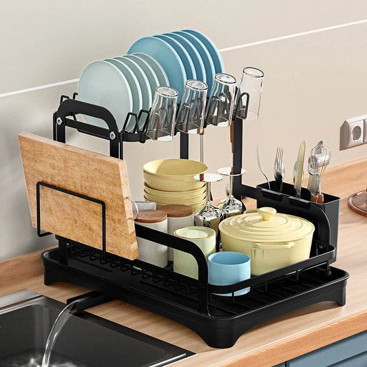 AquaFlow 2-Tier Dish Rack