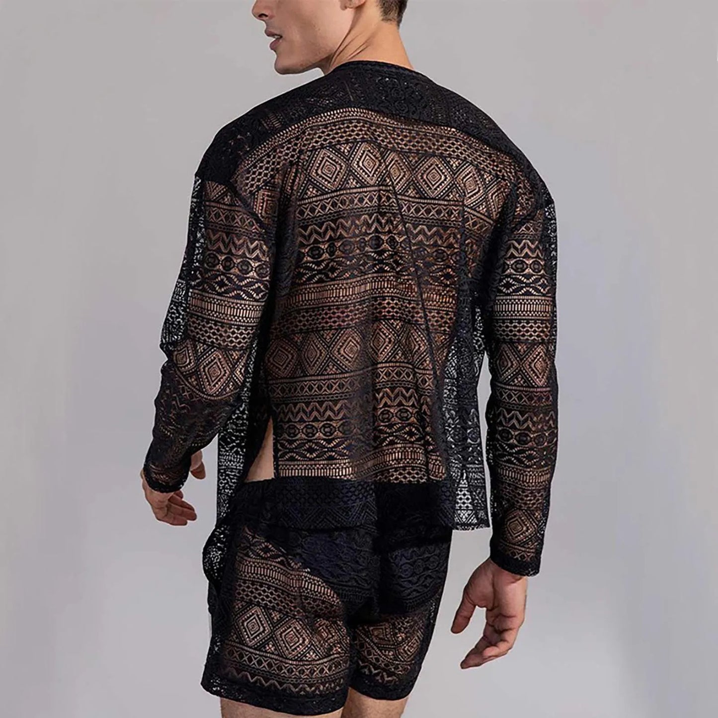 Summer Fashion: Men's See-Through Matching Suit Set