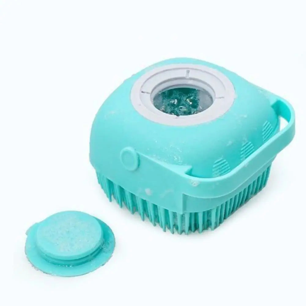 Silicone brush for bathing dogs and cats.