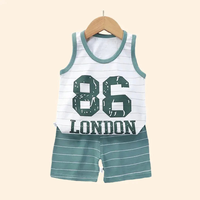 Summer Cotton Vest Suit