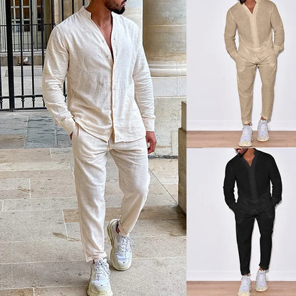 Linen Men's Leisure Suit: Spring/Autumn Fashion