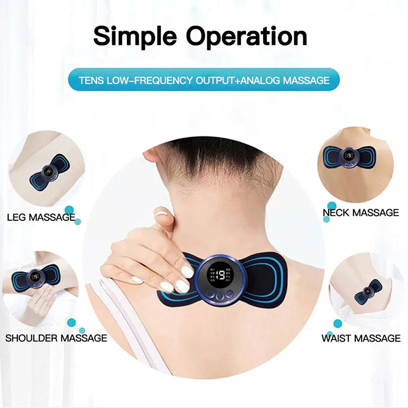 Electric neck massager on cervical vertebra