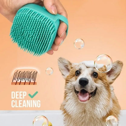 Silicone brush for bathing dogs and cats.