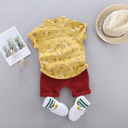 Summer Cotton Shirt & Shorts Set