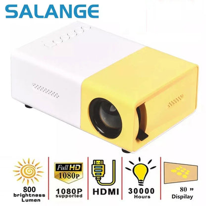 Salange YG300 Pro Portable Mini LED Projector - Support 1080P Full HD