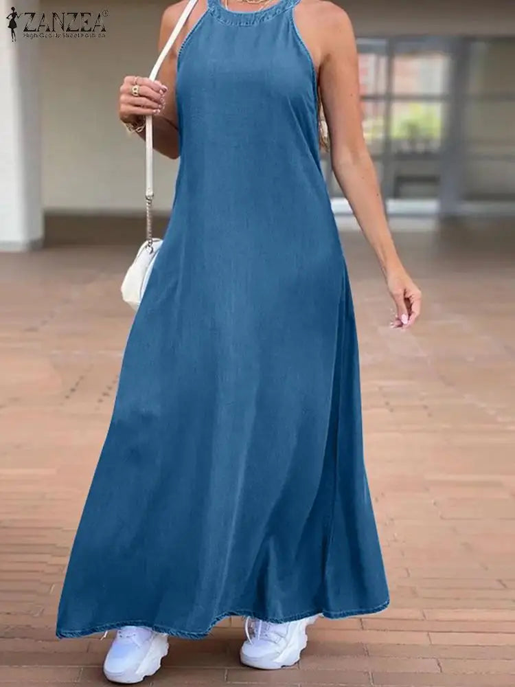 ZANZEA Denim Maxi Dress