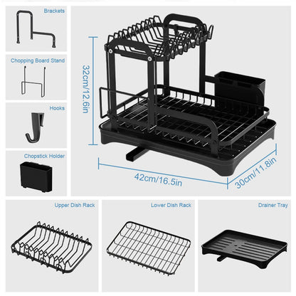 AquaFlow 2-Tier Dish Rack