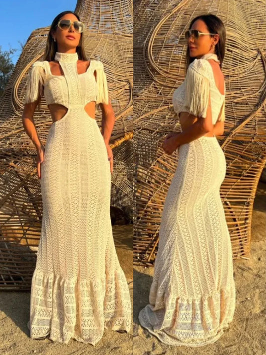 Summer Lace Turtleneck Dress