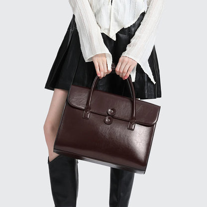 ElegancePro Leather Laptop Tote