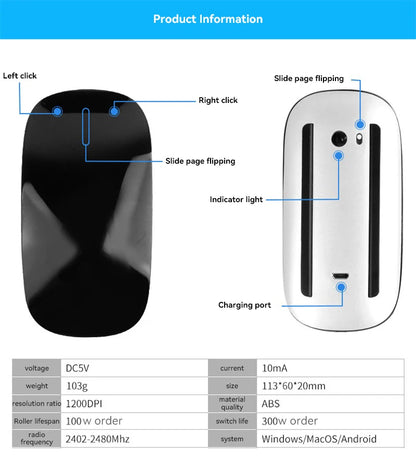 For Apple Original Wireless Bluetooth Magic Mouse For Macbook Pro Air Mini Laptop Tablet PC IPad Gaming Ergonomico Touch Mouse